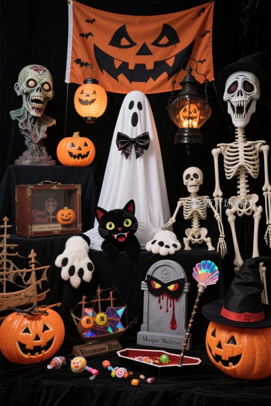 万圣节主题布置场景图
