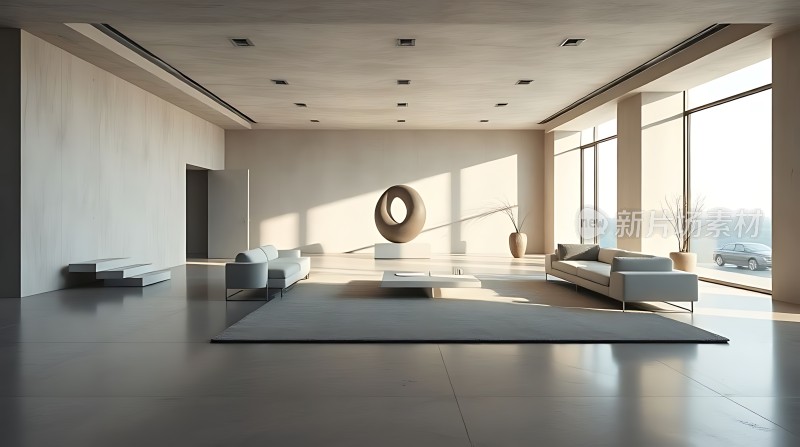 现代简约客厅设计自然光线充足家具简洁大方