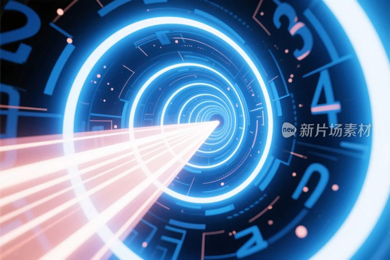 科技环形隧道未来插画