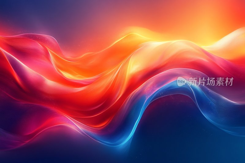 绚丽多彩的流动波浪背景