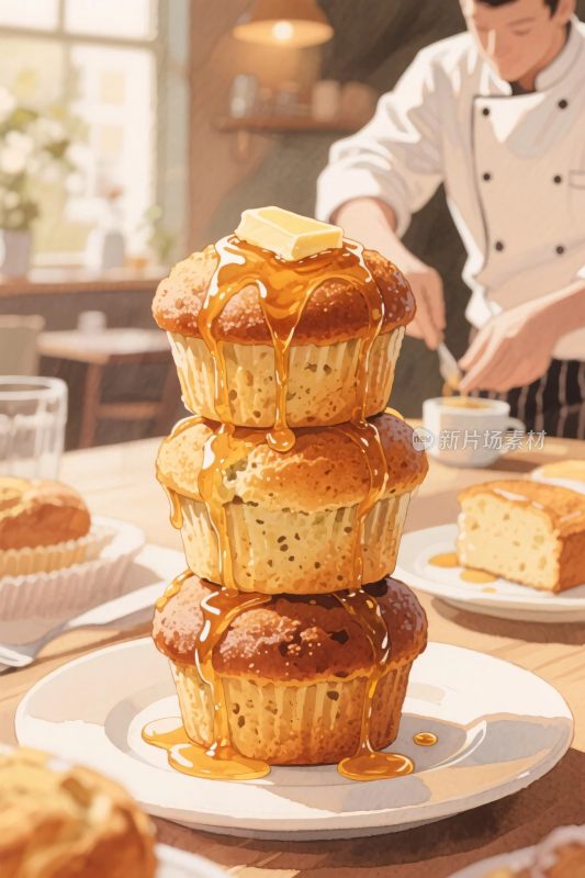 烘焙甜点厨房场景