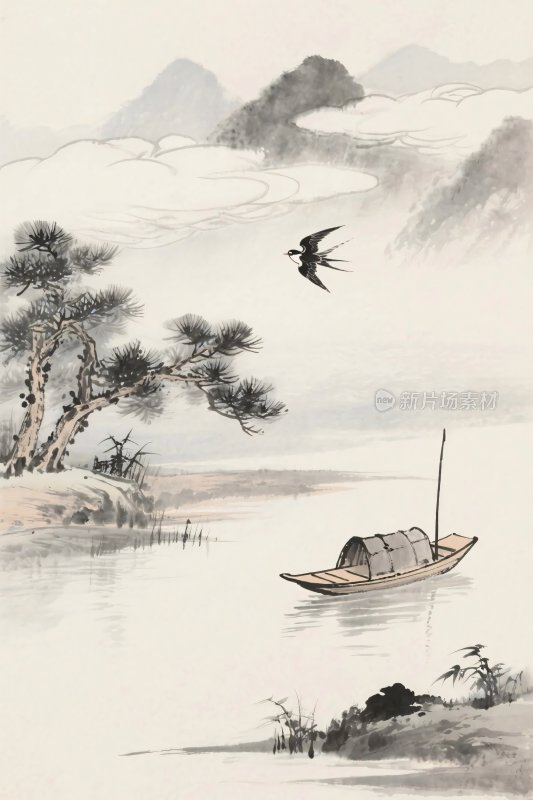 水墨山水风景画