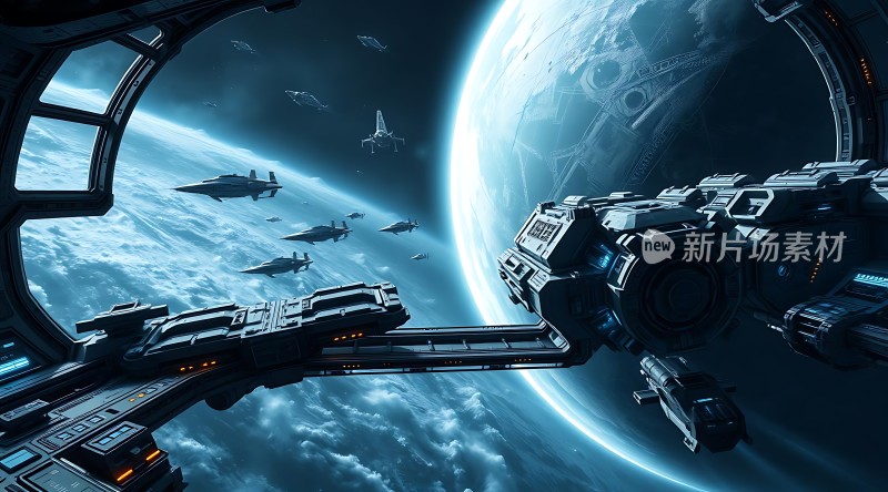 星际航行太空堡垒与飞船编队