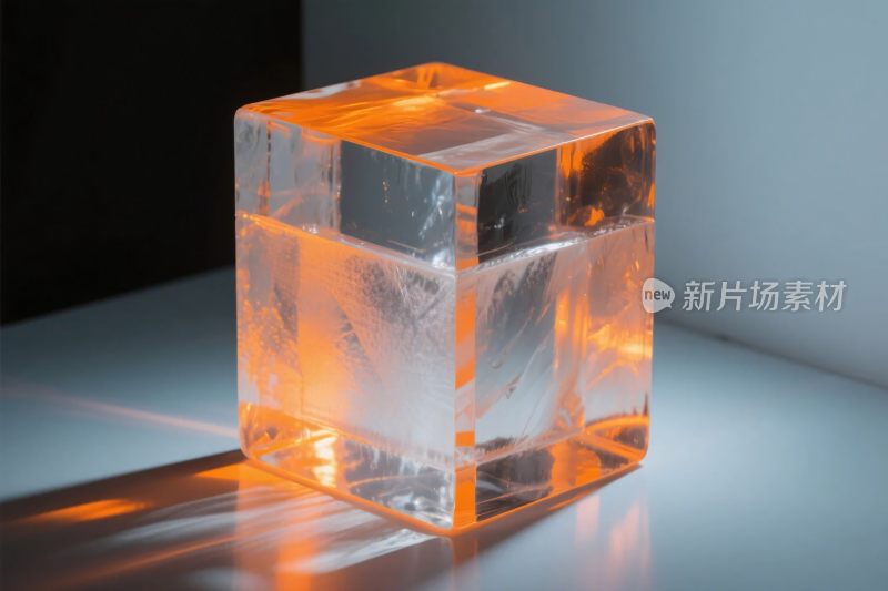 透明立方体光影摄影