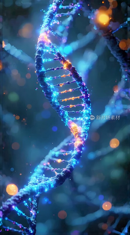 蓝色螺旋DNA结构