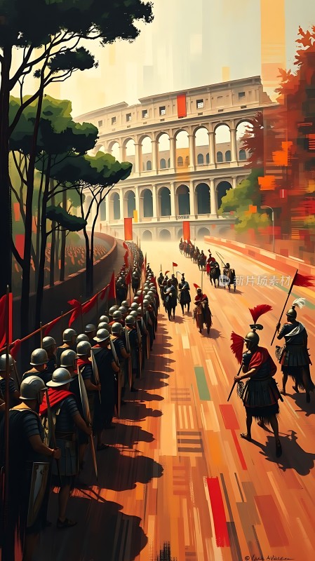古罗马士兵列队行进