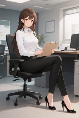 商务女性办公插画