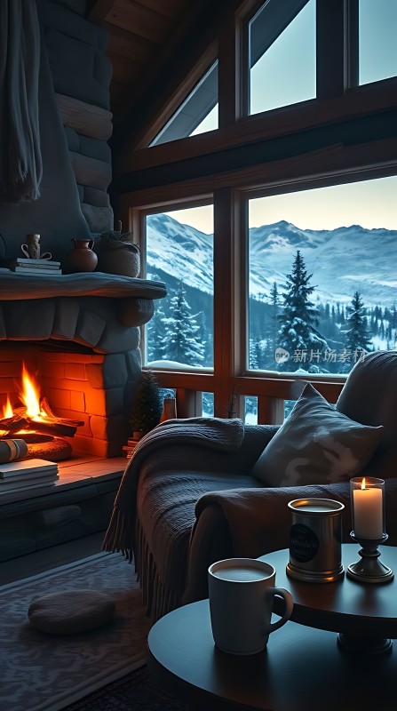 冬日暖炉旁的温馨时光