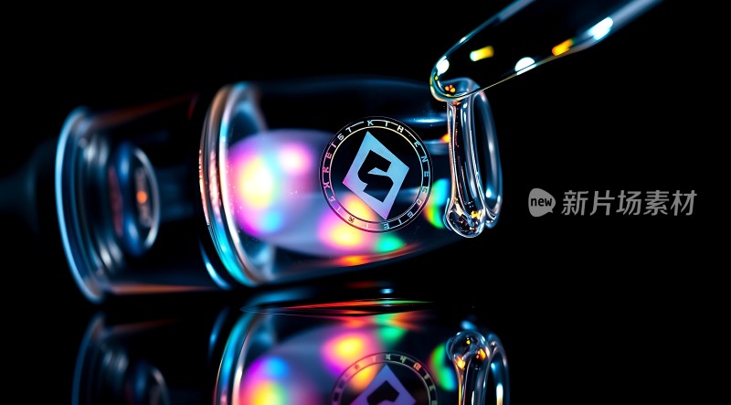 新片场素材玻璃容器与多彩光效