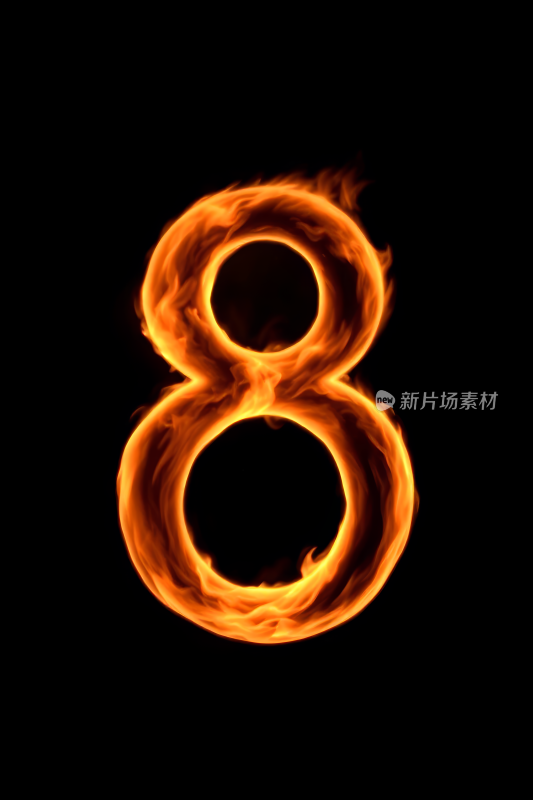 黑色背景的火号特写高清图片