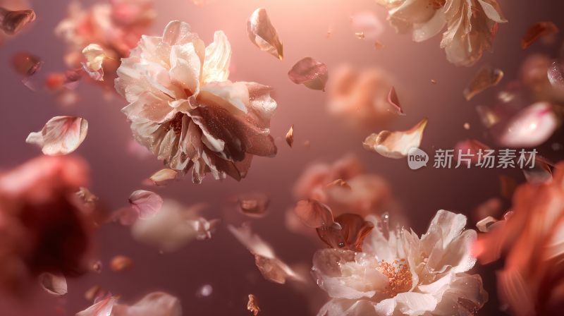 梦幻飘落的柔美花朵