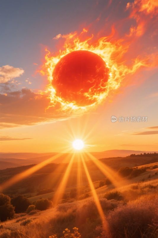 夕阳风景美景图