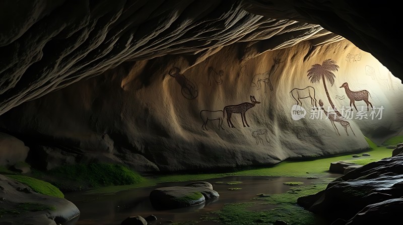 岩洞秘境史前壁画与自然美景交织