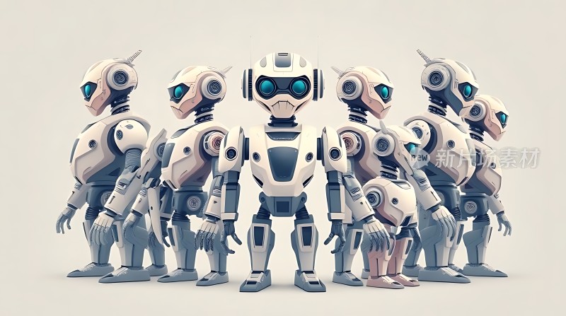 机器人团队未来科技感十足