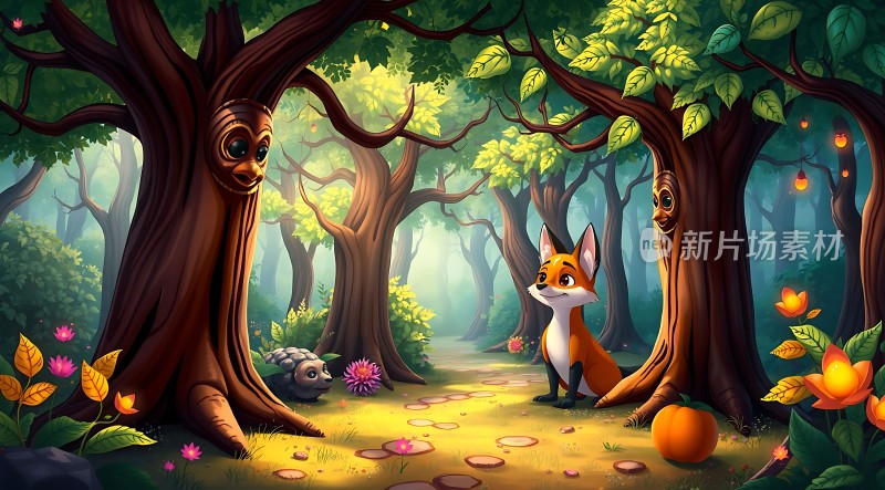 森林里的精灵与狐狸