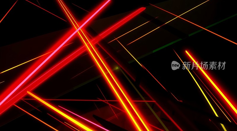 红色光束交织的炫目视觉效果