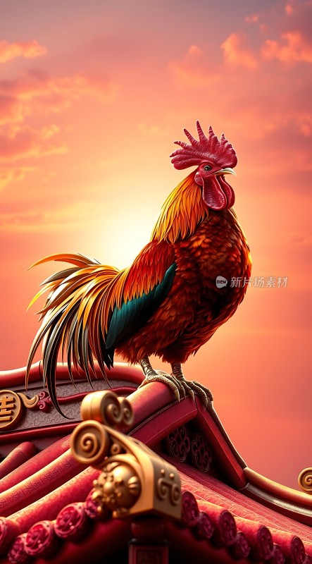 雄鸡高歌迎朝阳