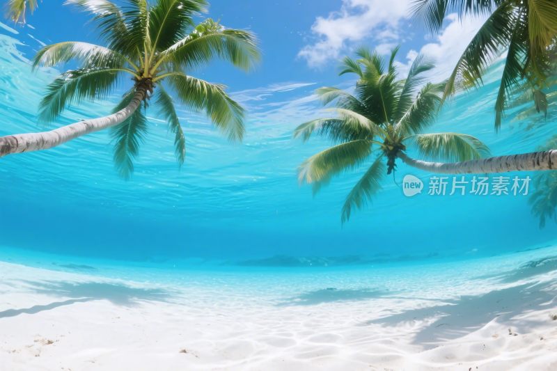 热带海滩风景插画