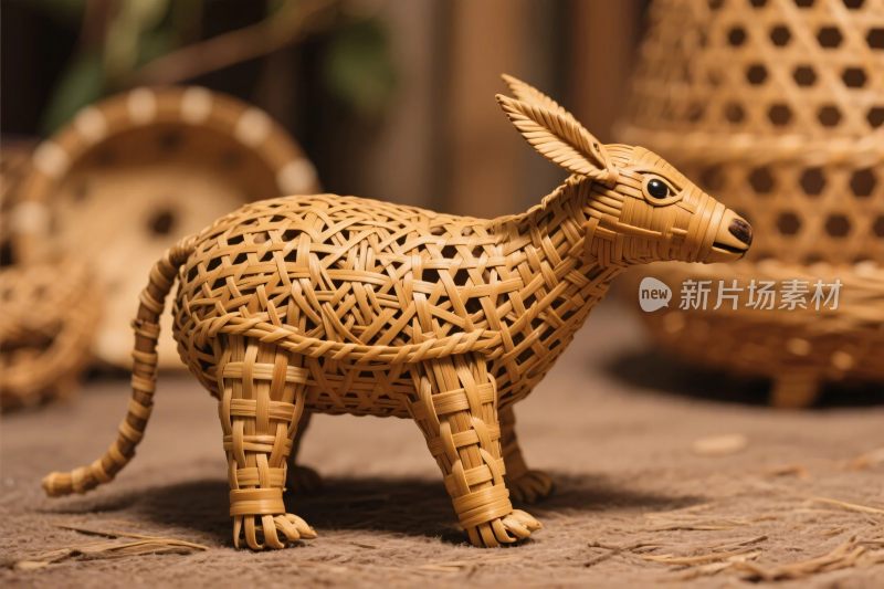 竹编动物手工艺品
