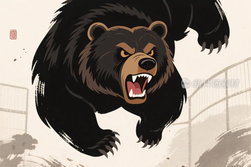 动态黑熊插画