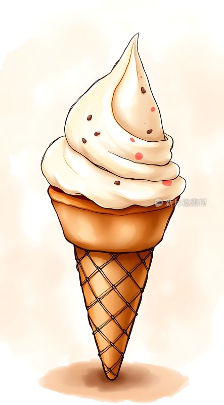 奶油冰淇淋甜筒