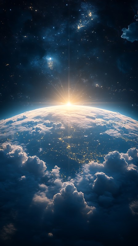 地球之光宇宙之巅的璀璨日出