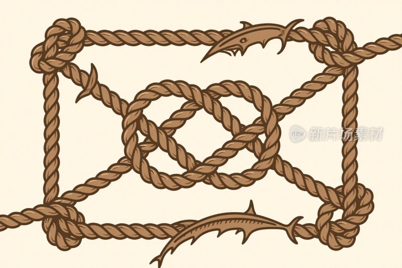 绳结装饰插画