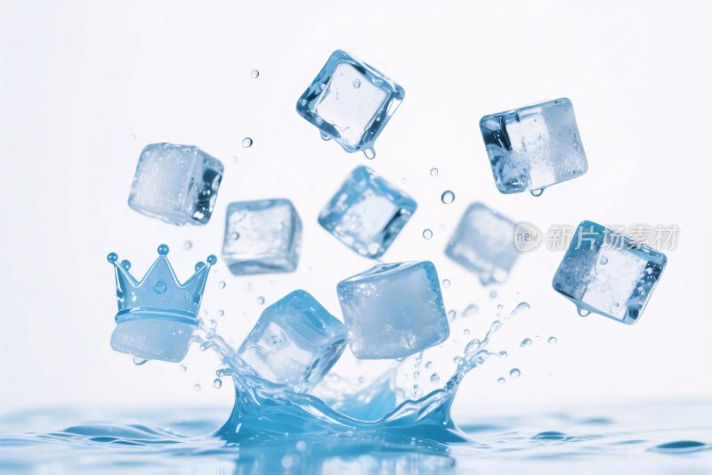 冰块溅起的水花