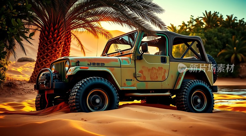 沙漠绿 Jeep 沙滩探险