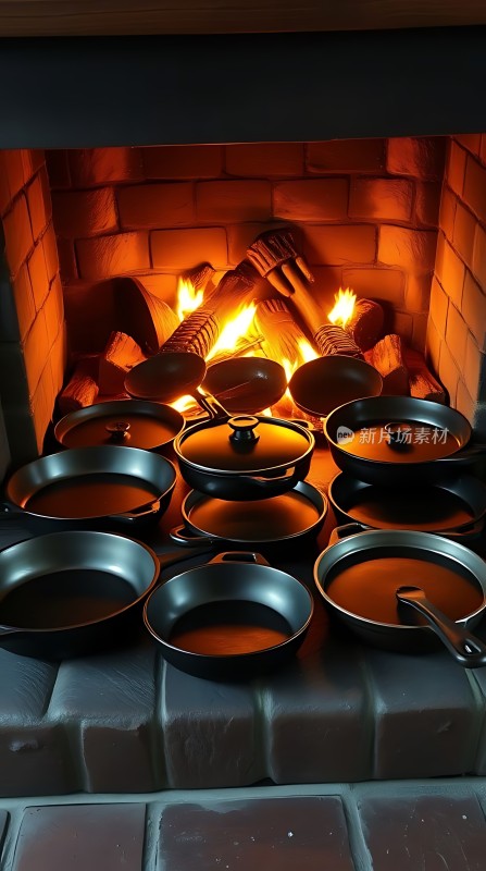 火炉旁的烹饪盛宴