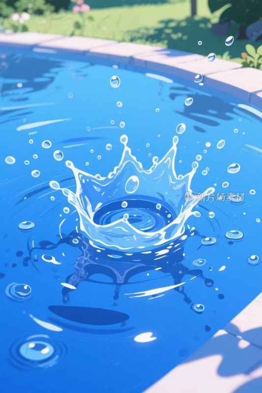 泳池水花飞溅瞬间