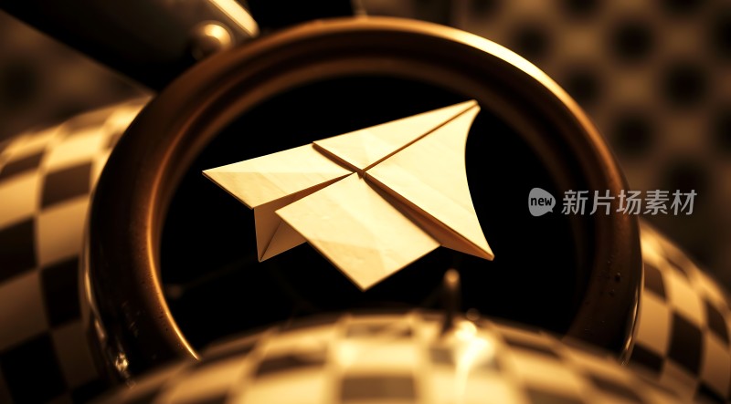 新片场素材纸飞机穿越时空隧道