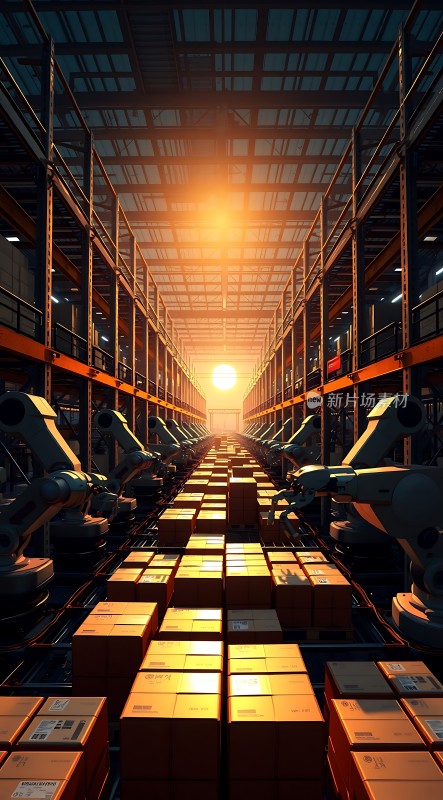 智能仓库机器人搬运货物