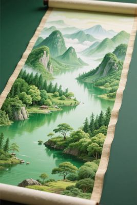 传统山水画卷插画