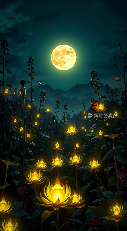 夜幕下的萤光世界