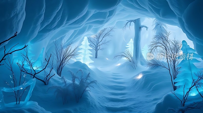 冰封雪原神秘隧道