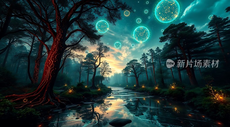 神秘森林夜光奇景