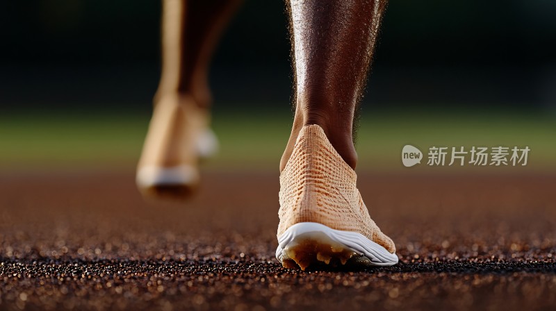 跑步者的脚步特写