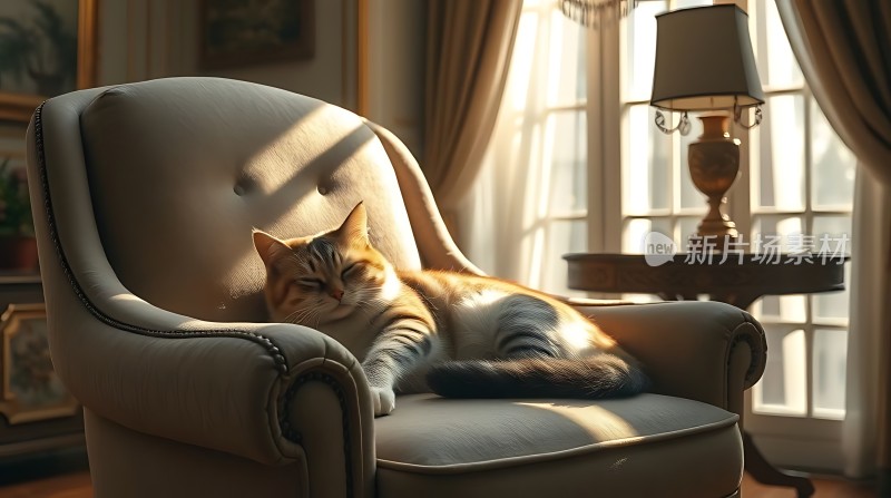 阳光下的慵懒猫咪