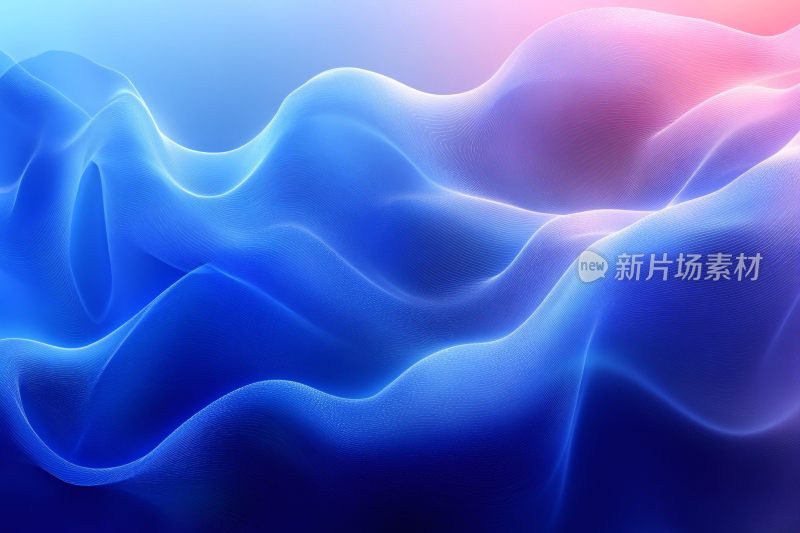 蓝粉渐变流动线条背景图