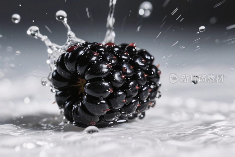 黑莓入水溅起水花瞬间