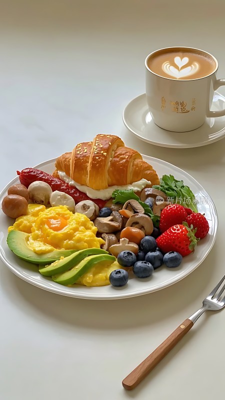 法式可颂面包早餐套餐