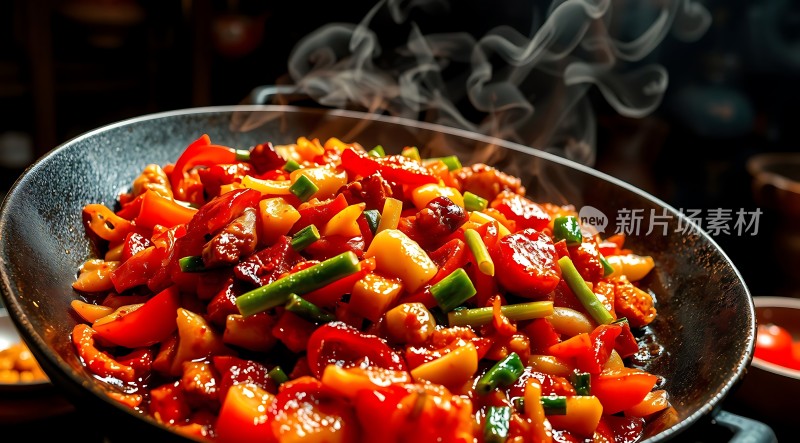 香辣土豆块配青葱