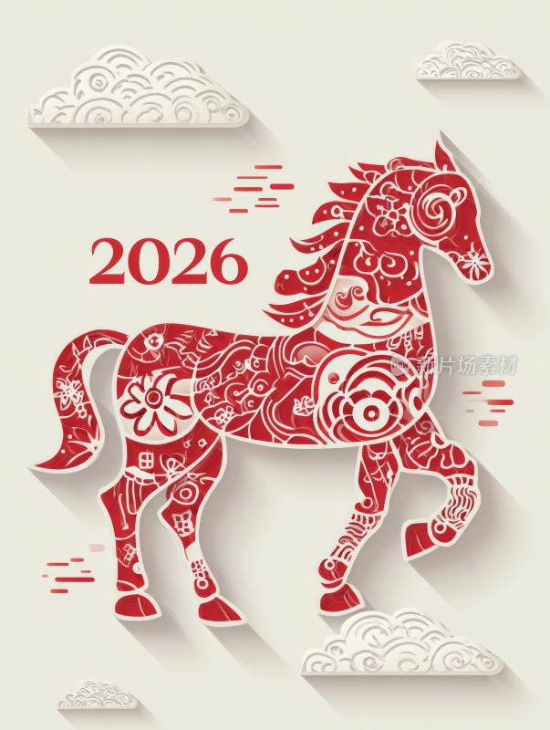 2026中国风生肖马年