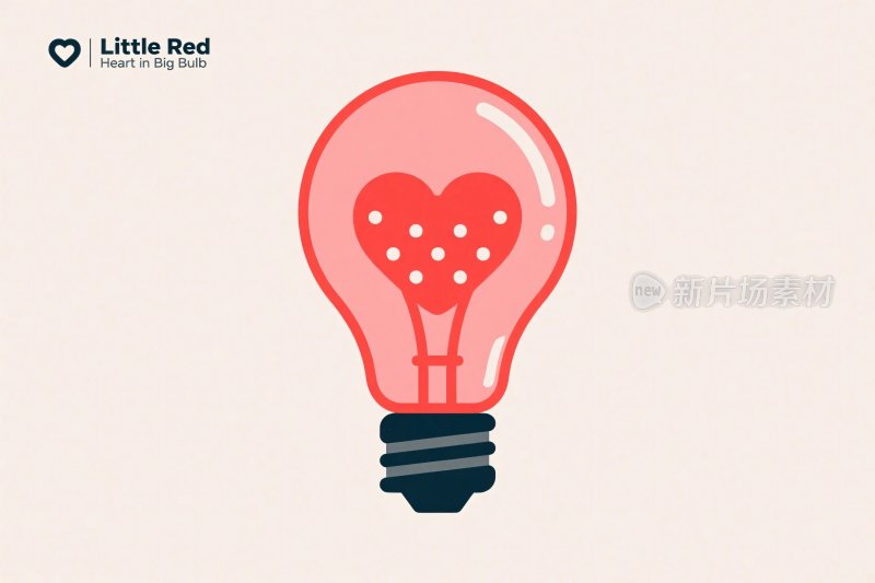 创意爱心灯泡插画