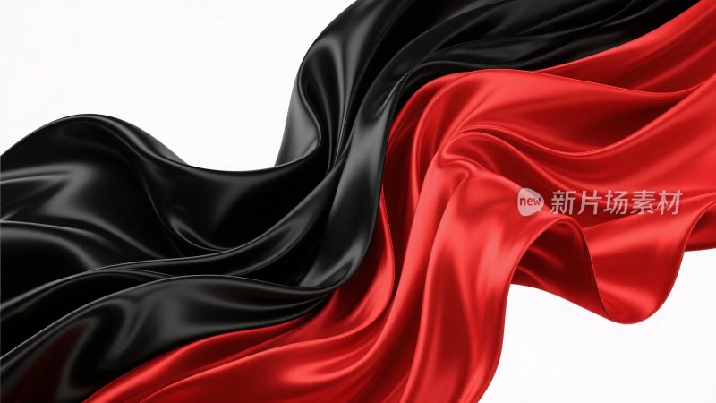 飘动的黑红双色丝绸