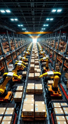 智能仓储机器人搬运货物