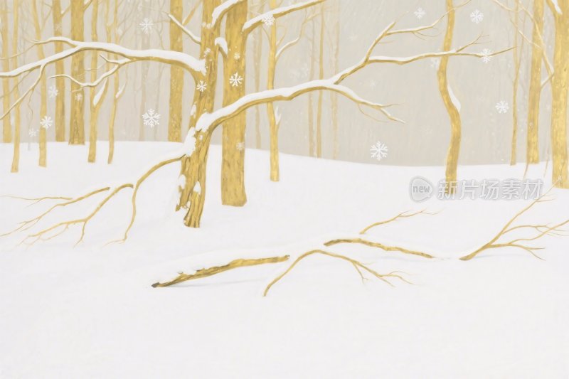 冬日雪林插画