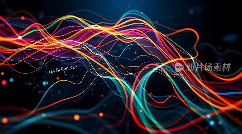 多彩光束交织的科技感背景