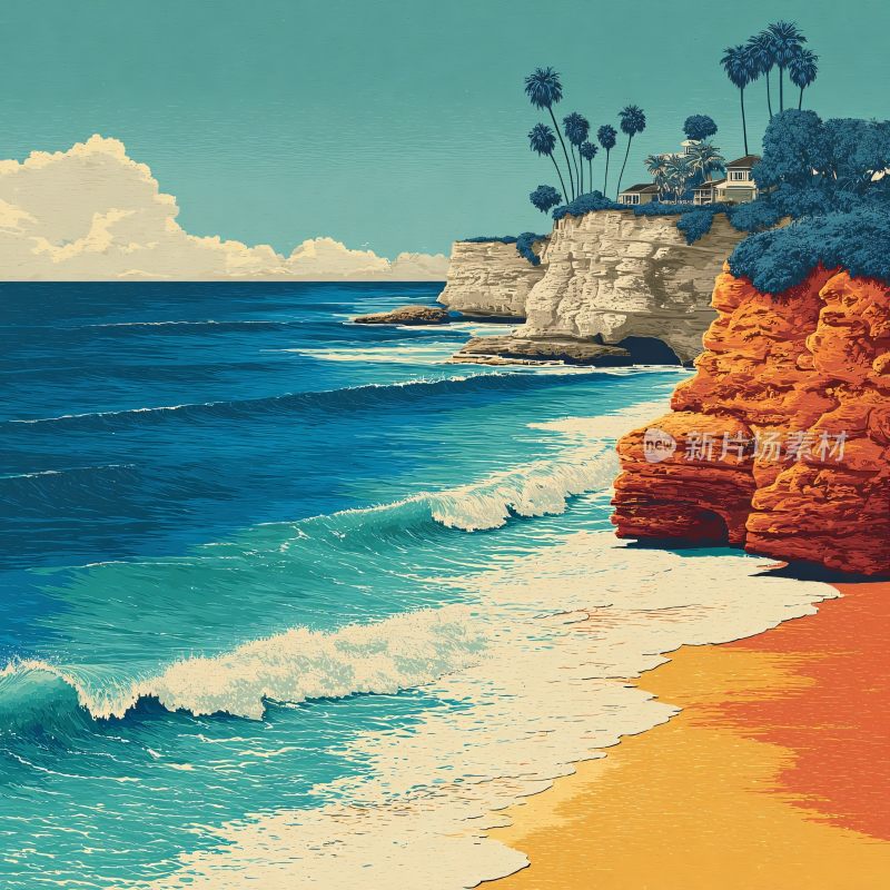 海边风景插画